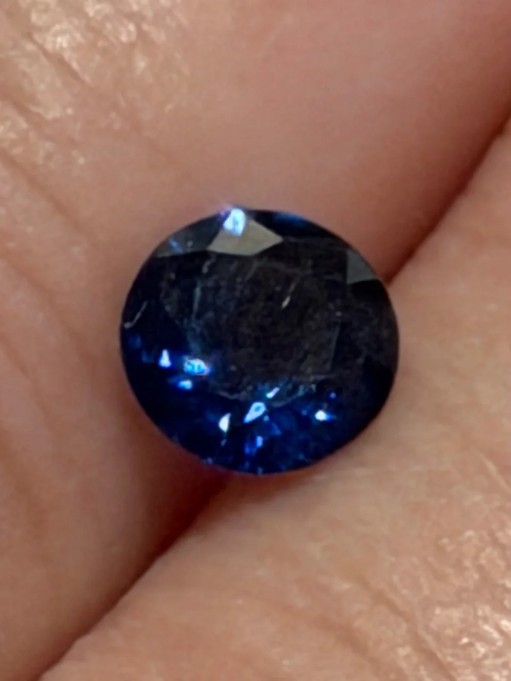 Blue sapphire Round Faceted Gemstone - Women Jewelry